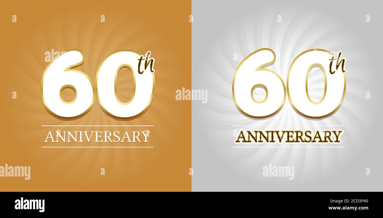 Historique du 60e anniversaire - célébration de 60 ans or et argent. Vecteur Eps10. Illustration de Vecteur