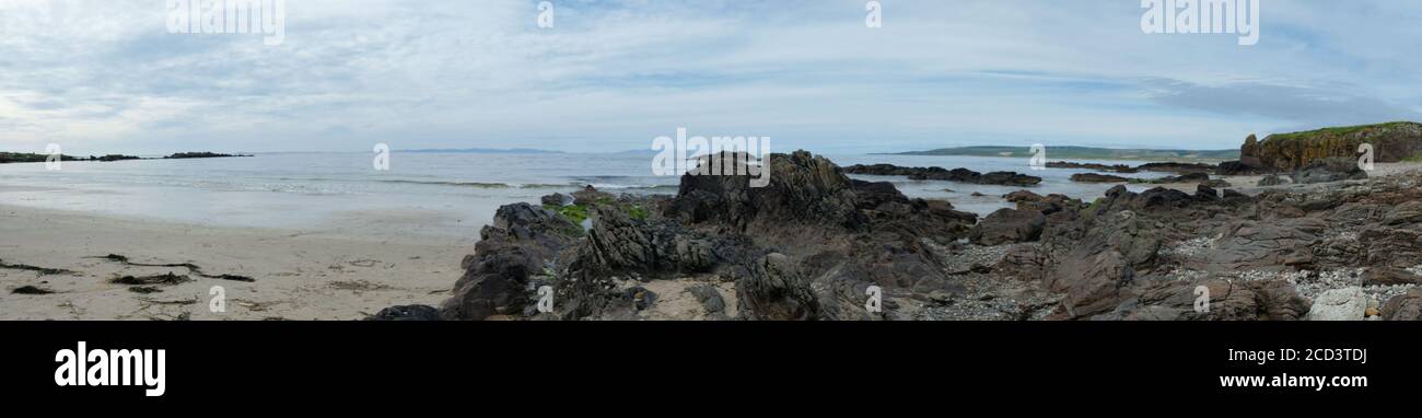Photo panoramique de Westport Beach, Kintyre, Argyle et Bute, Écosse. Banque D'Images