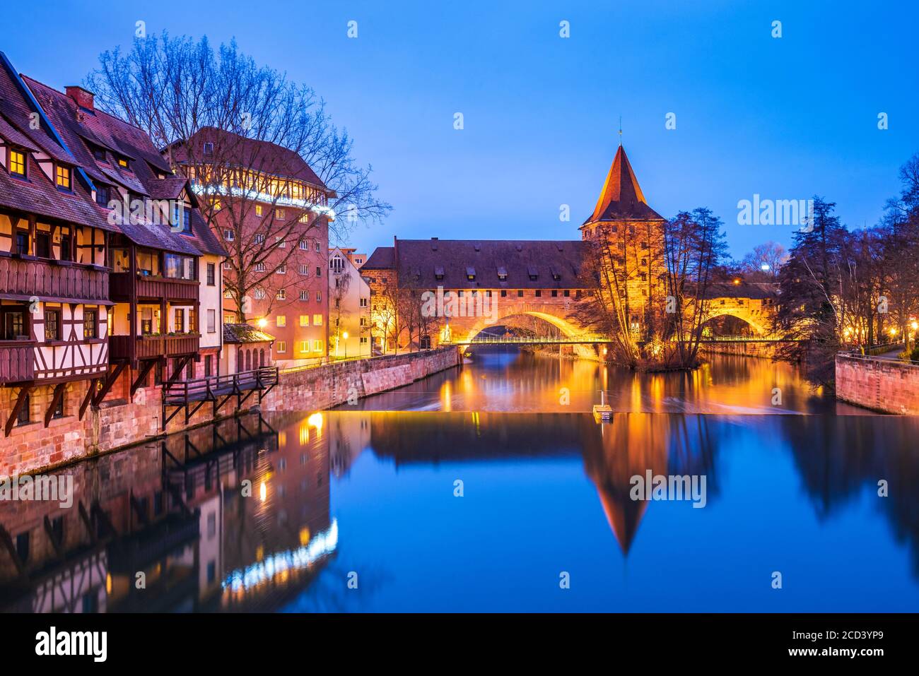 La vieille ville historique de Nuremberg en Franconie, Bavière en Allemagne. Banque D'Images