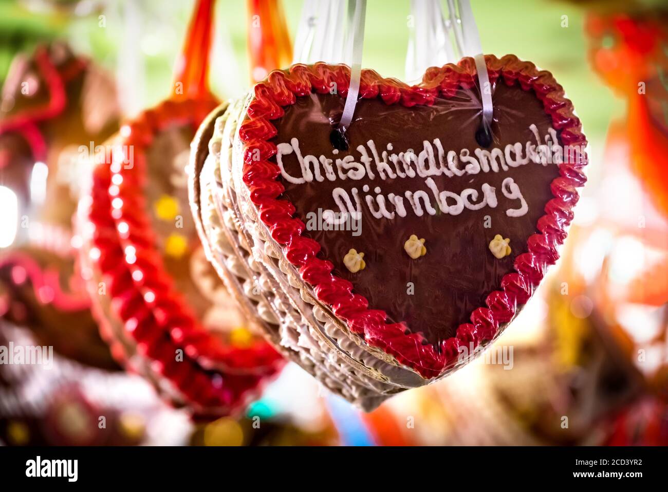 Nuremberg, célèbre marché de Noël Christkindlesmarkt, foire d'hiver en Bavière, Allemagne Banque D'Images