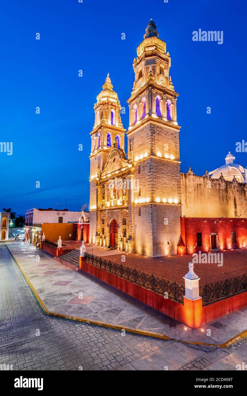 Campeche, Mexique. Place de l'indépendance dans la vieille ville de San Francisco de Campeche, patrimoine du Yucatan. Banque D'Images
