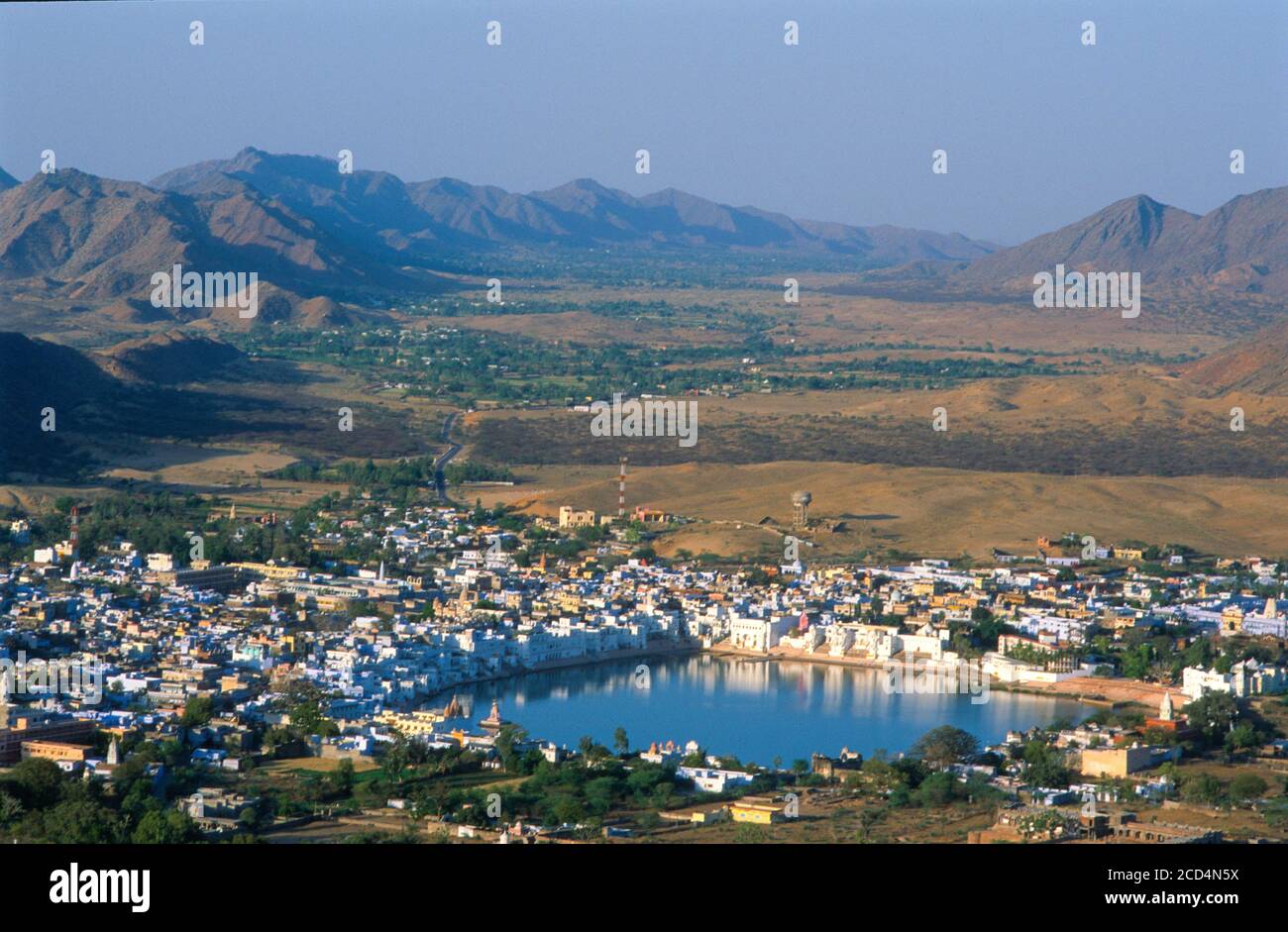Vue aérienne de Pushkar, Rajasthan Banque D'Images