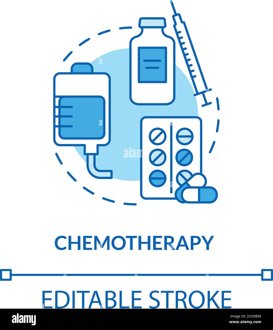 Icône de concept de chimiothérapie Illustration de Vecteur