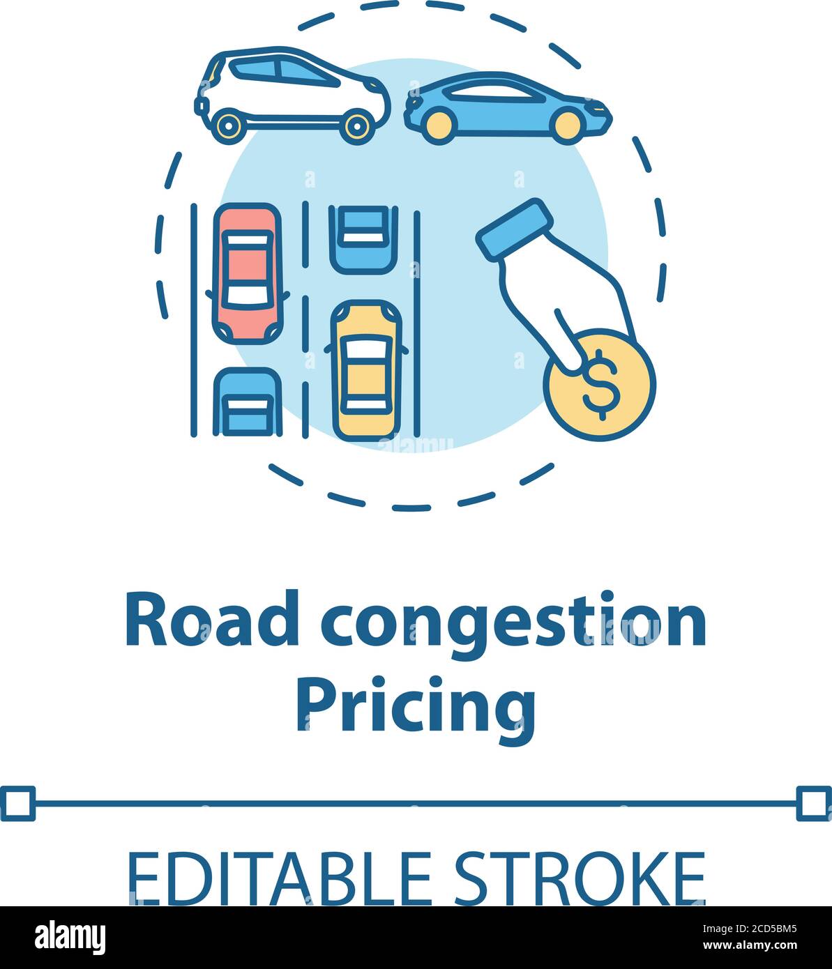 Icône de concept de tarification de la congestion routière Illustration de Vecteur