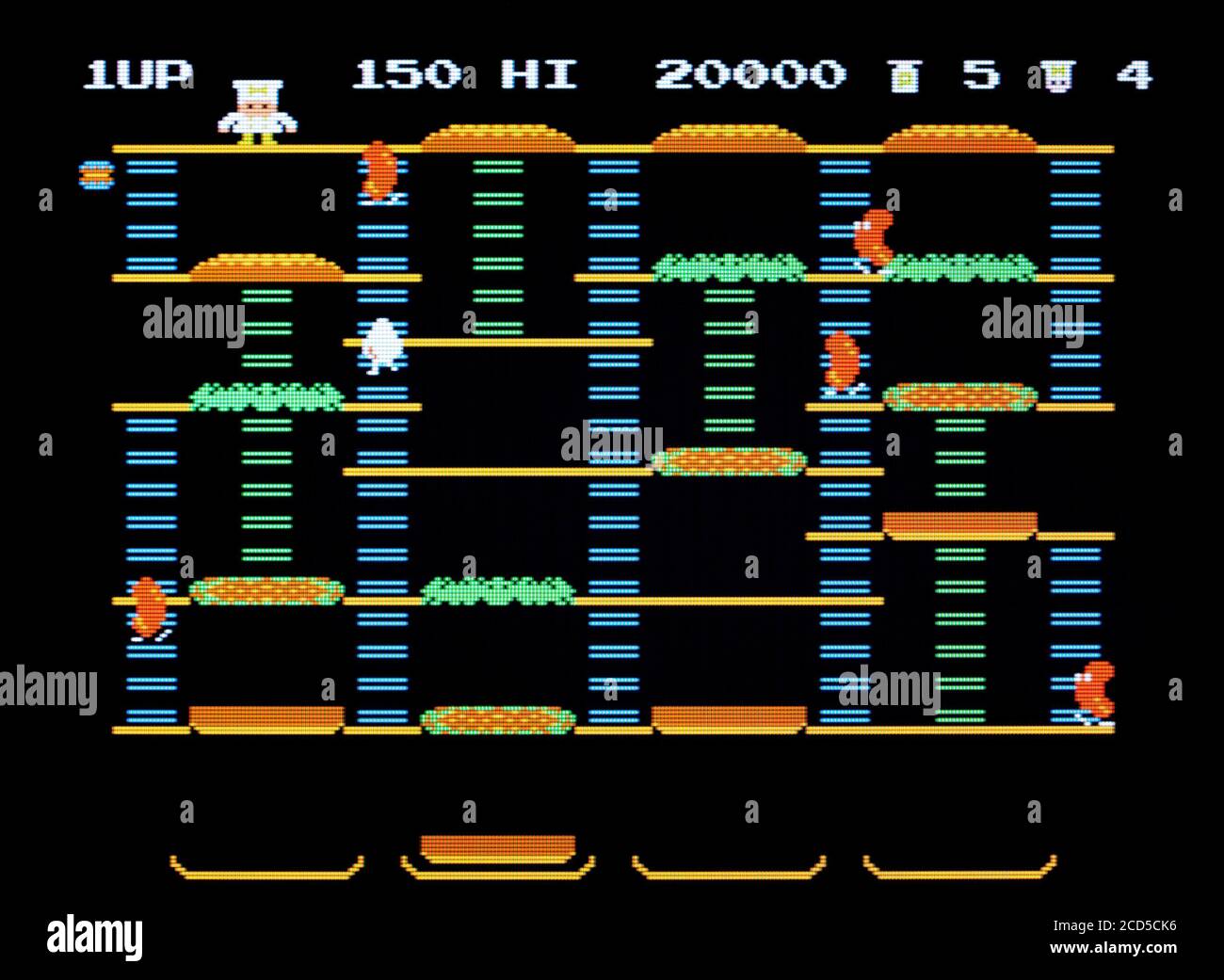 Burgertime - Nintendo Famicom Disk System Videogame - usage éditorial uniquement Banque D'Images