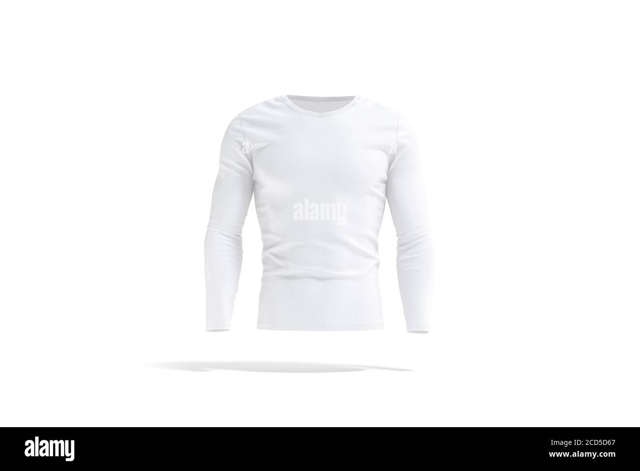 Maquette de t-shirt blanc à manches longues, vue de face Banque D'Images
