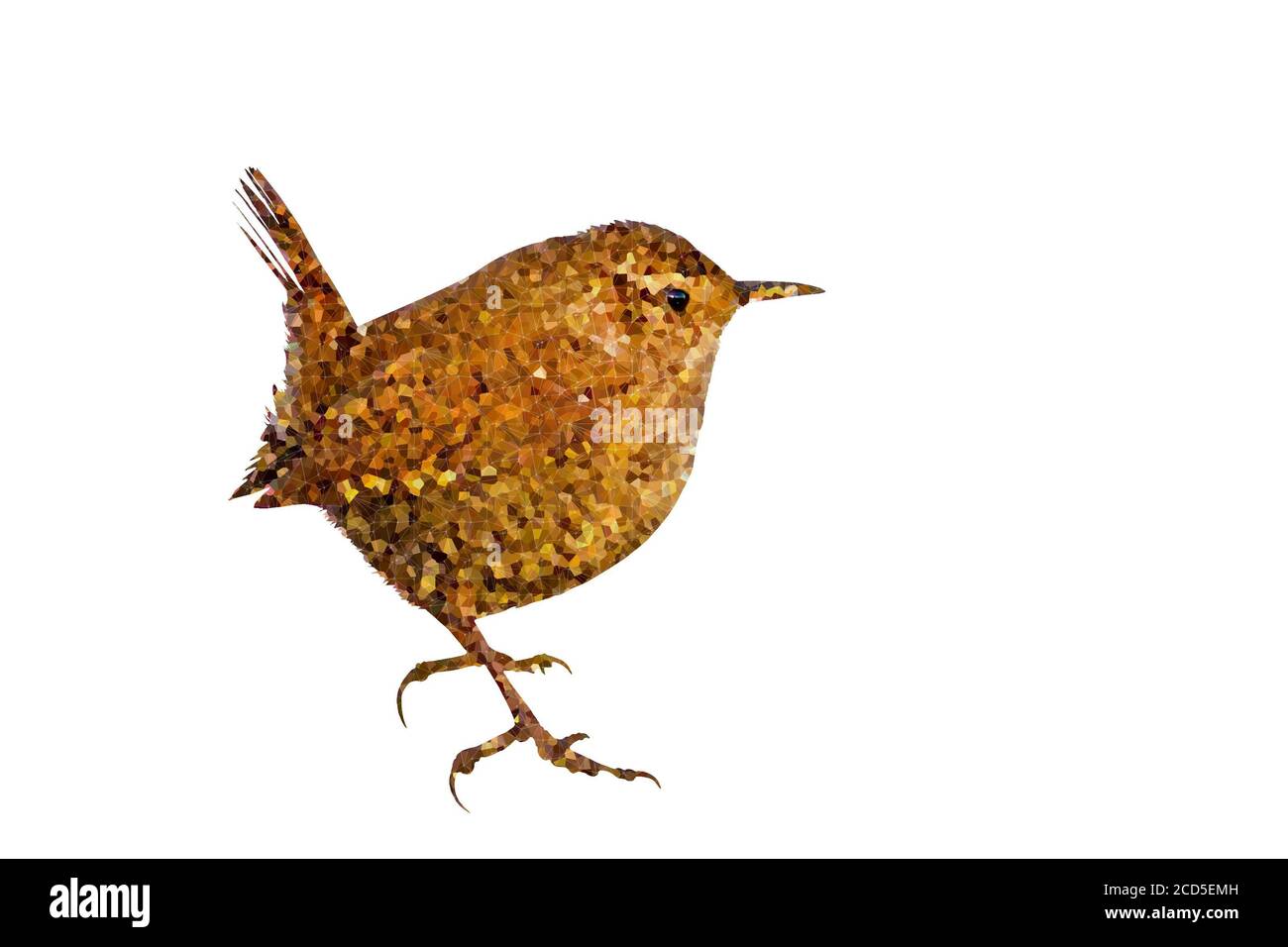 Image d'oiseau polygonale. Faible poly art géométrique arrière-plan blanc. Banque D'Images