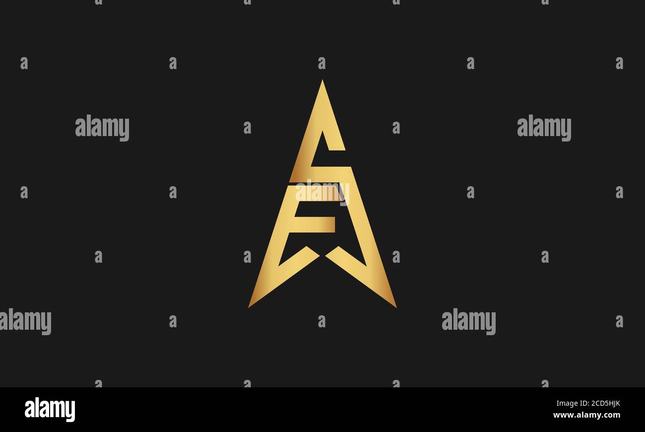 E, S, ES, se modèle lettre avec logo Star dessin d'illustration d'icône vectorielle. Logo étoile moderne dans un style élégant avec fond noir. Illustration de Vecteur