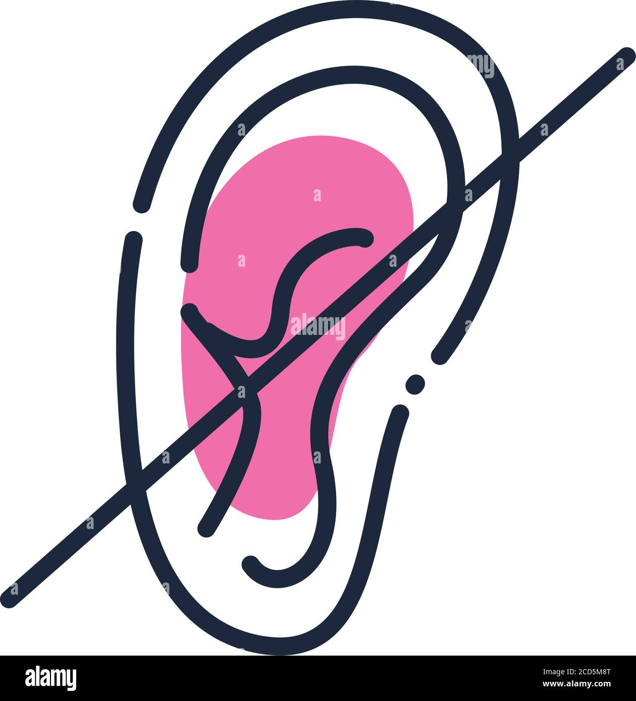 Contour d'oreille sourd et style de remplissage icône de handicap handicapé  Et illustration vectorielle de thème médical Image Vectorielle Stock - Alamy