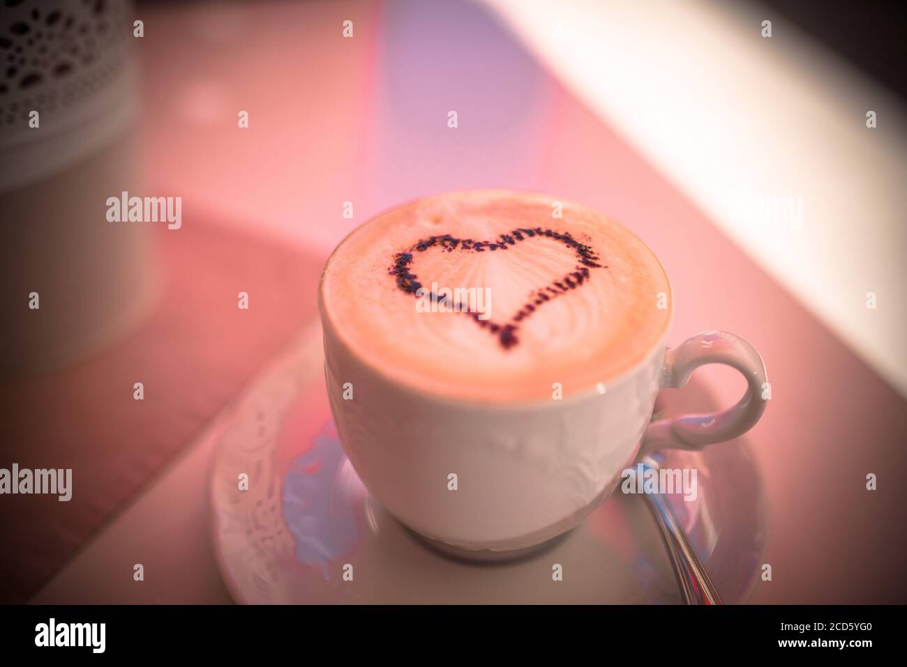 Kaffee mit Herz Banque D'Images