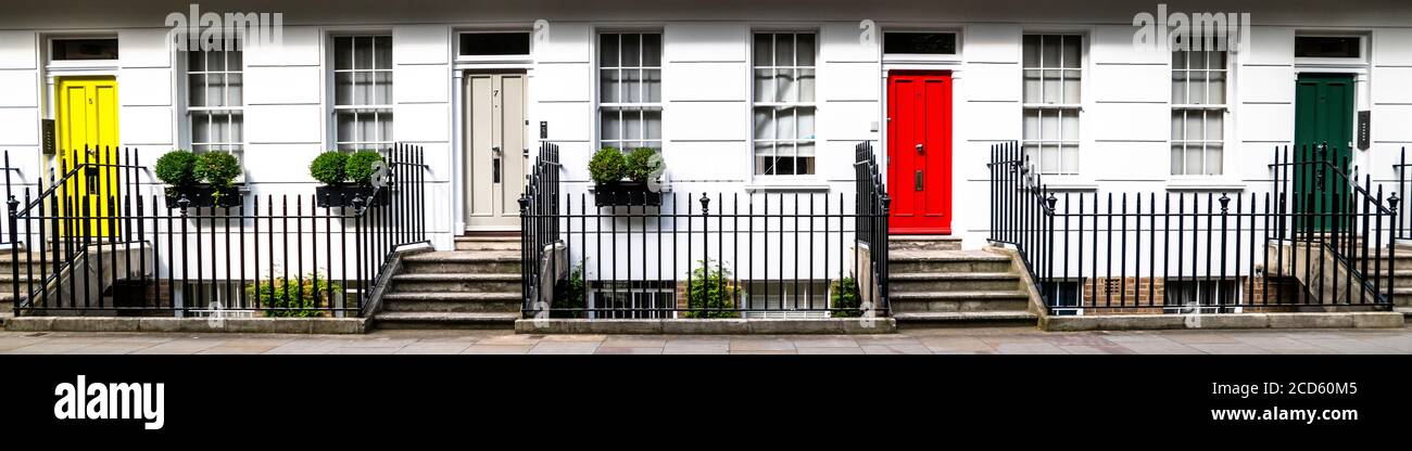 Portes de maisons, Londres, Angleterre, Royaume-Uni Banque D'Images