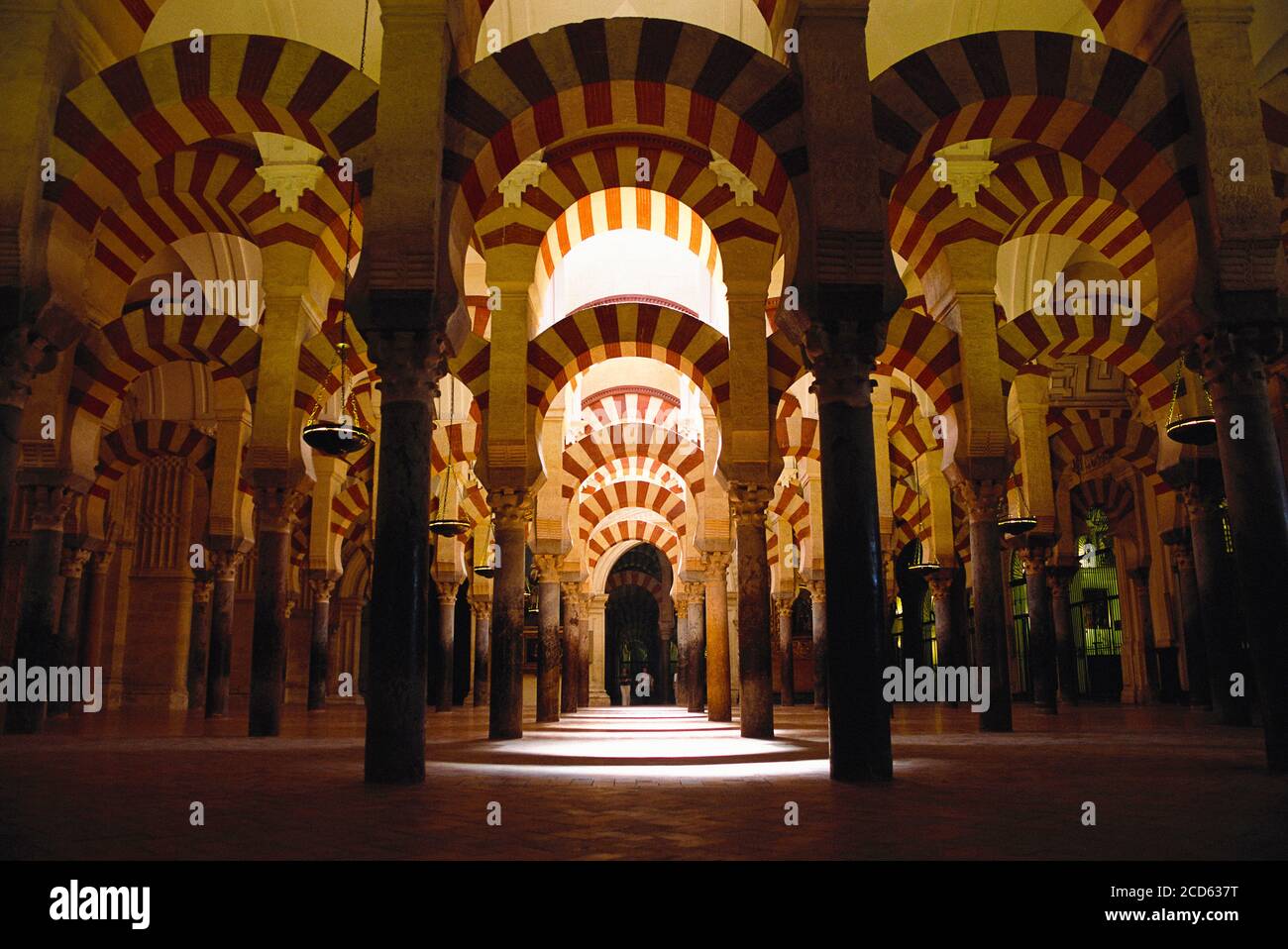 Intérieur de la mosquée de Cordoue, Cordoue, Andalousie, Espagne Banque D'Images