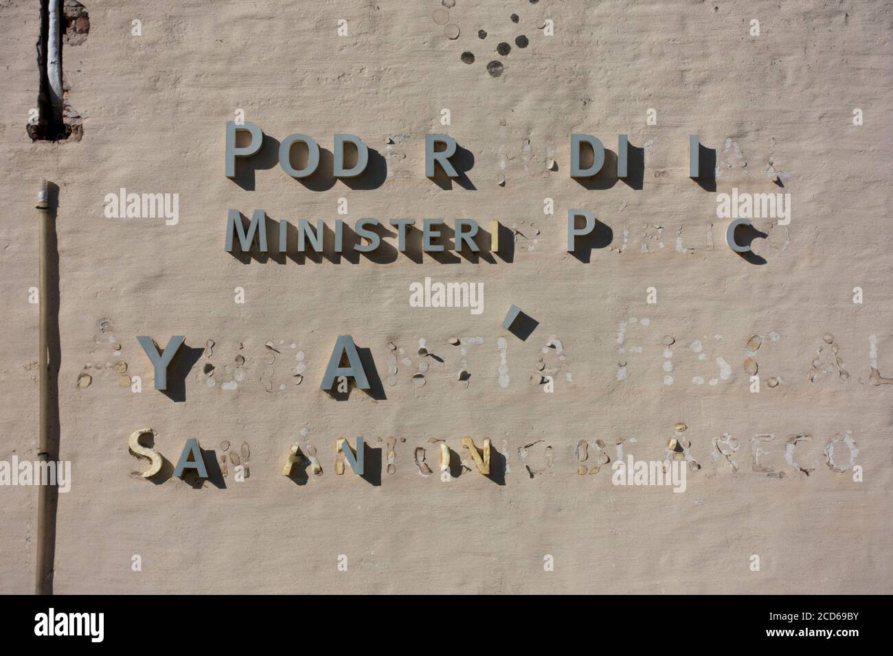 Panneau de bureau public, San Antonio de Areco, province de Buenos Aires, Argentine Banque D'Images