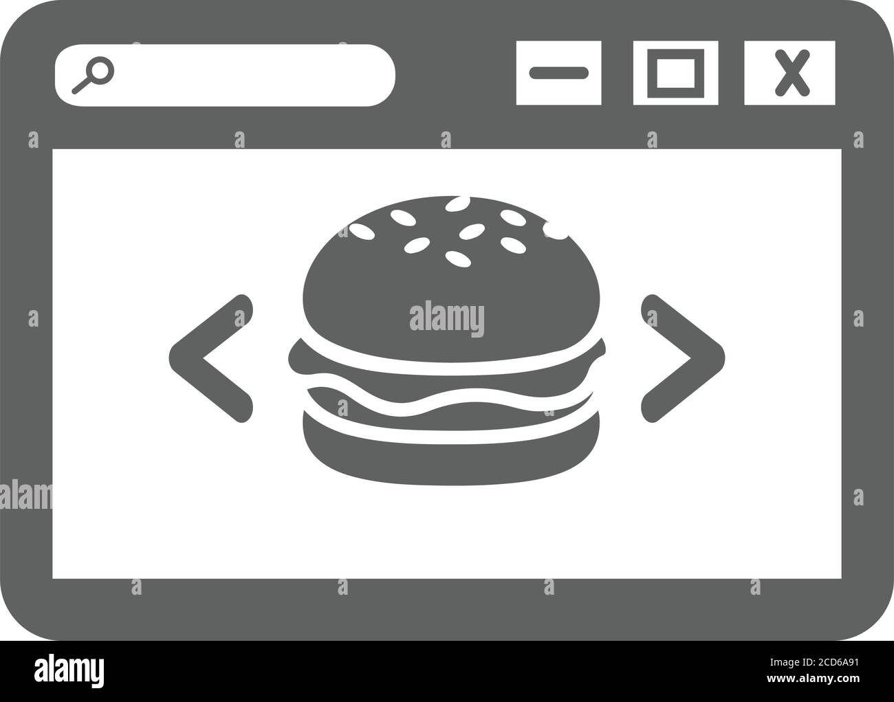 Alimentation, icône de commande en ligne - idéal pour la conception et le développement de sites Web, de fichiers imprimés et de présentations, de supports promotionnels, d'illustrations Illustration de Vecteur