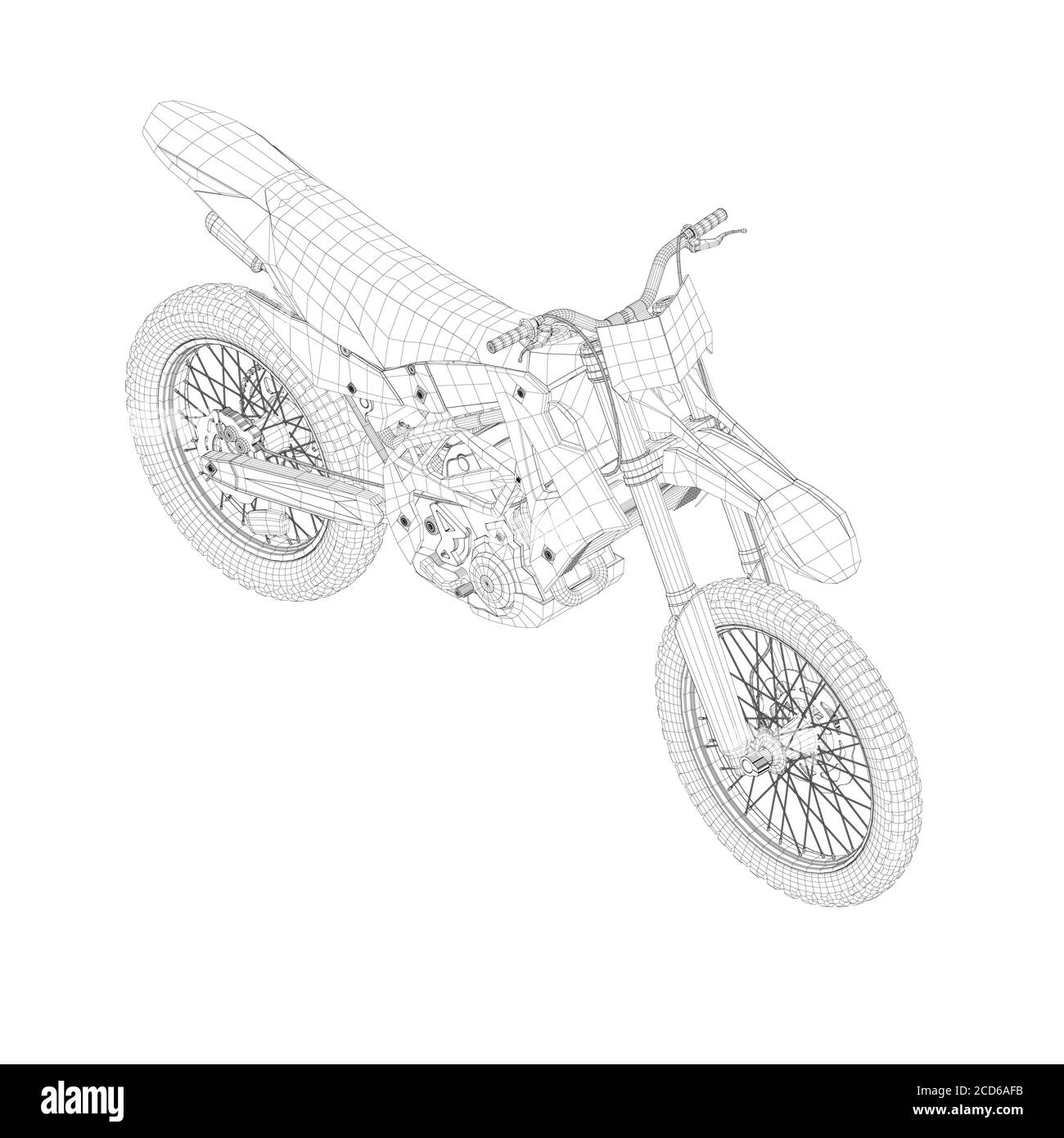 Moteur 3d dessin low poly Banque d'images noir et blanc - Alamy