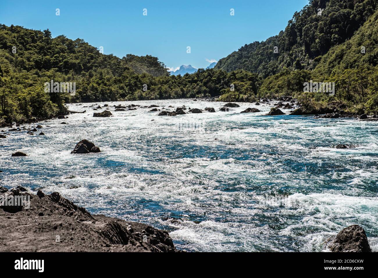 Rivière Petrohue, Chili Banque D'Images