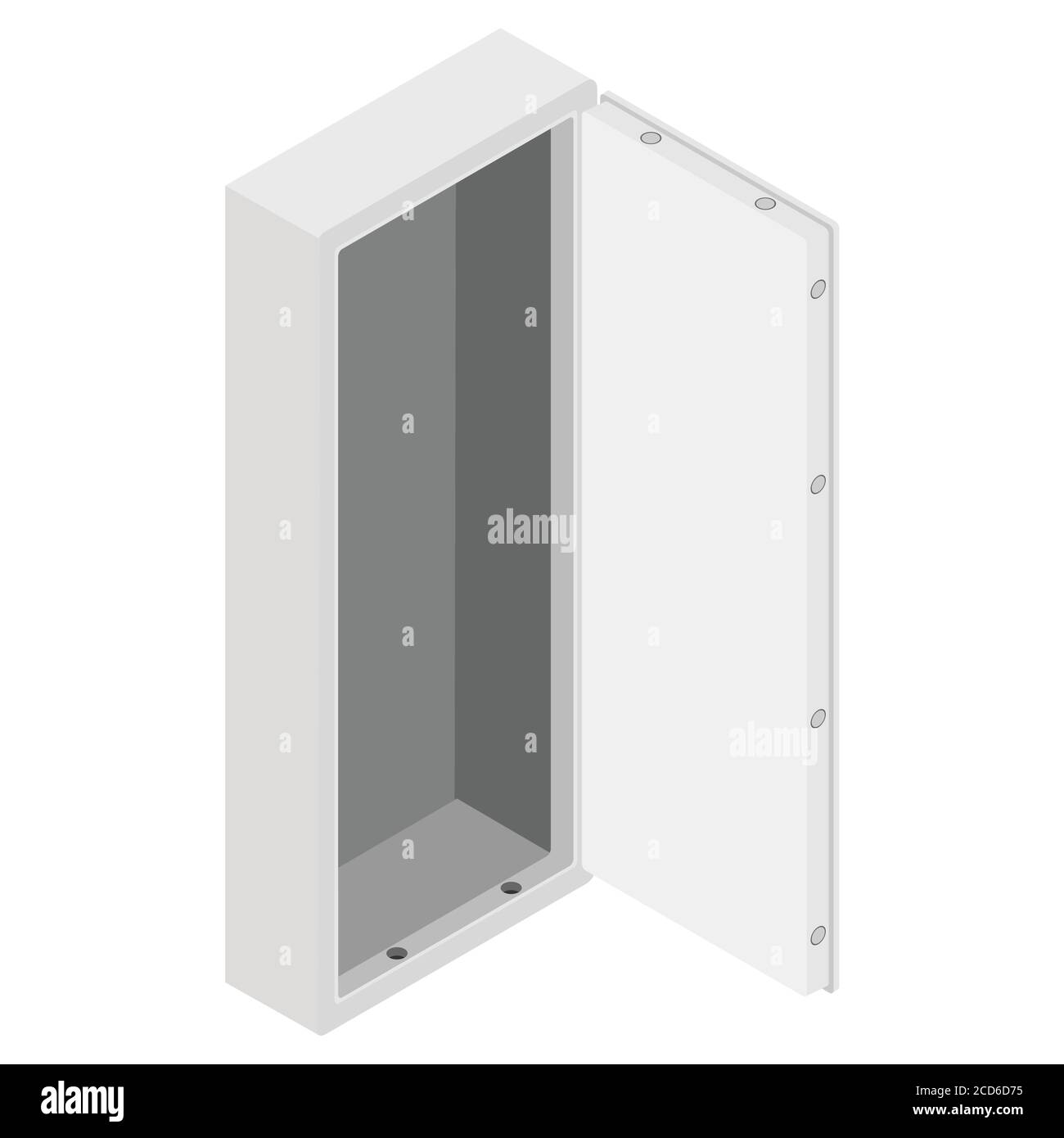 Kit de stockage de munitions. Protection métallique pour la vue isométrique du fusil isolée sur fond blanc. Illustration de Vecteur