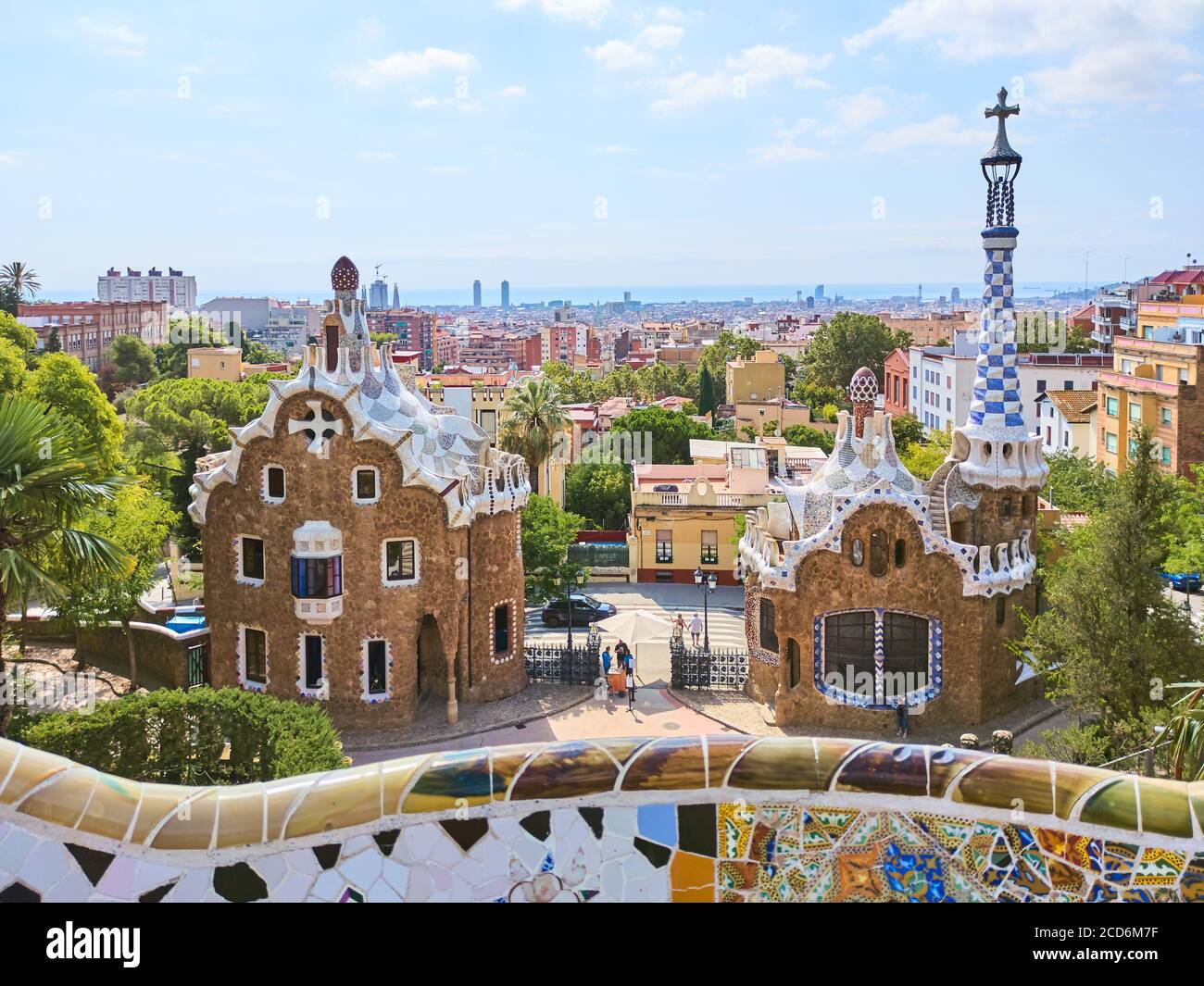 Le Parc Guell à Barcelone, Espagne Banque D'Images