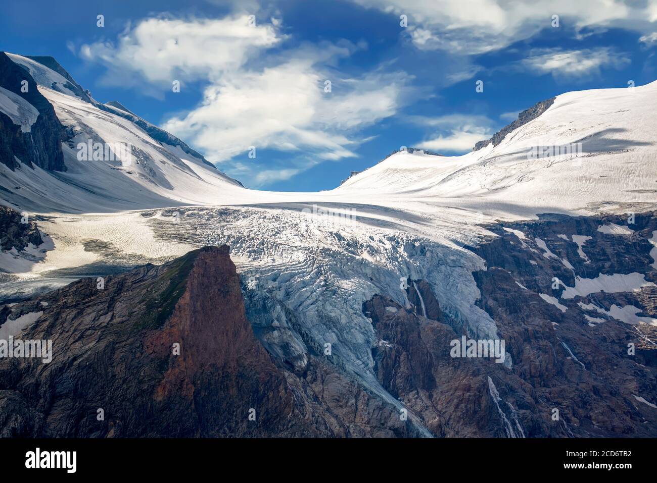 Route panoramique Grossglockner et glacier en fusion. Vous pouvez regarder ici des montagnes fantastiques nature intouchable et lieu historique. Le regard dehors Banque D'Images