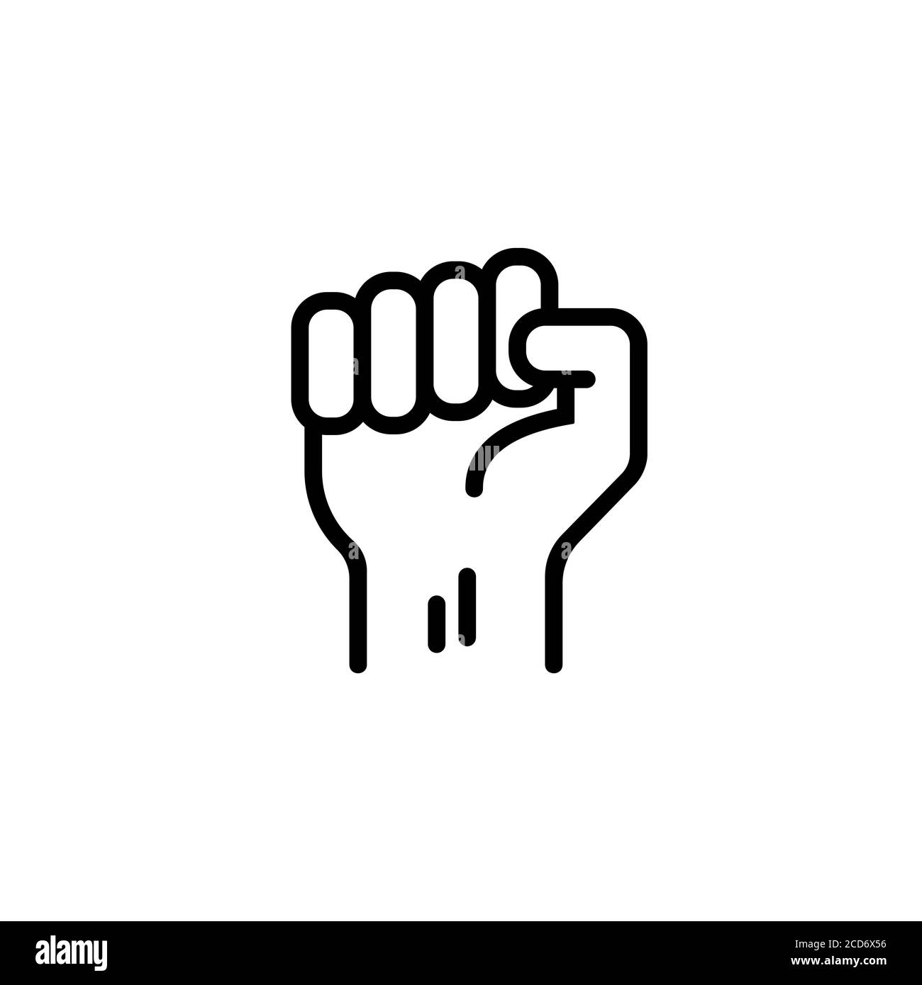 Avant la ligne d'icône de la main électrique. Révolution ou protestation. Vecteur sur fond blanc isolé. SPE 10 Illustration de Vecteur