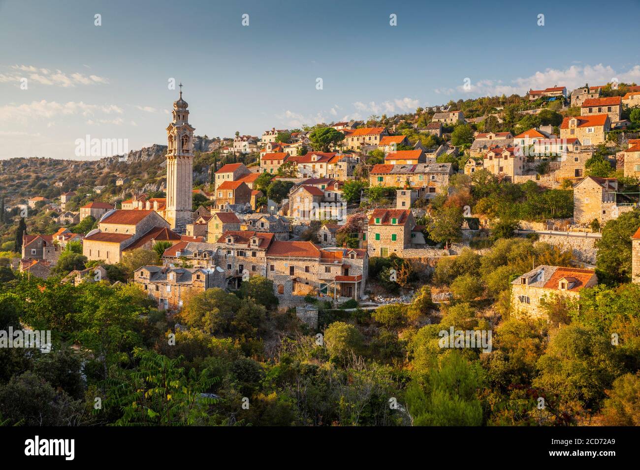 Vieux village de Lozisca dans l'île de Brac Banque D'Images