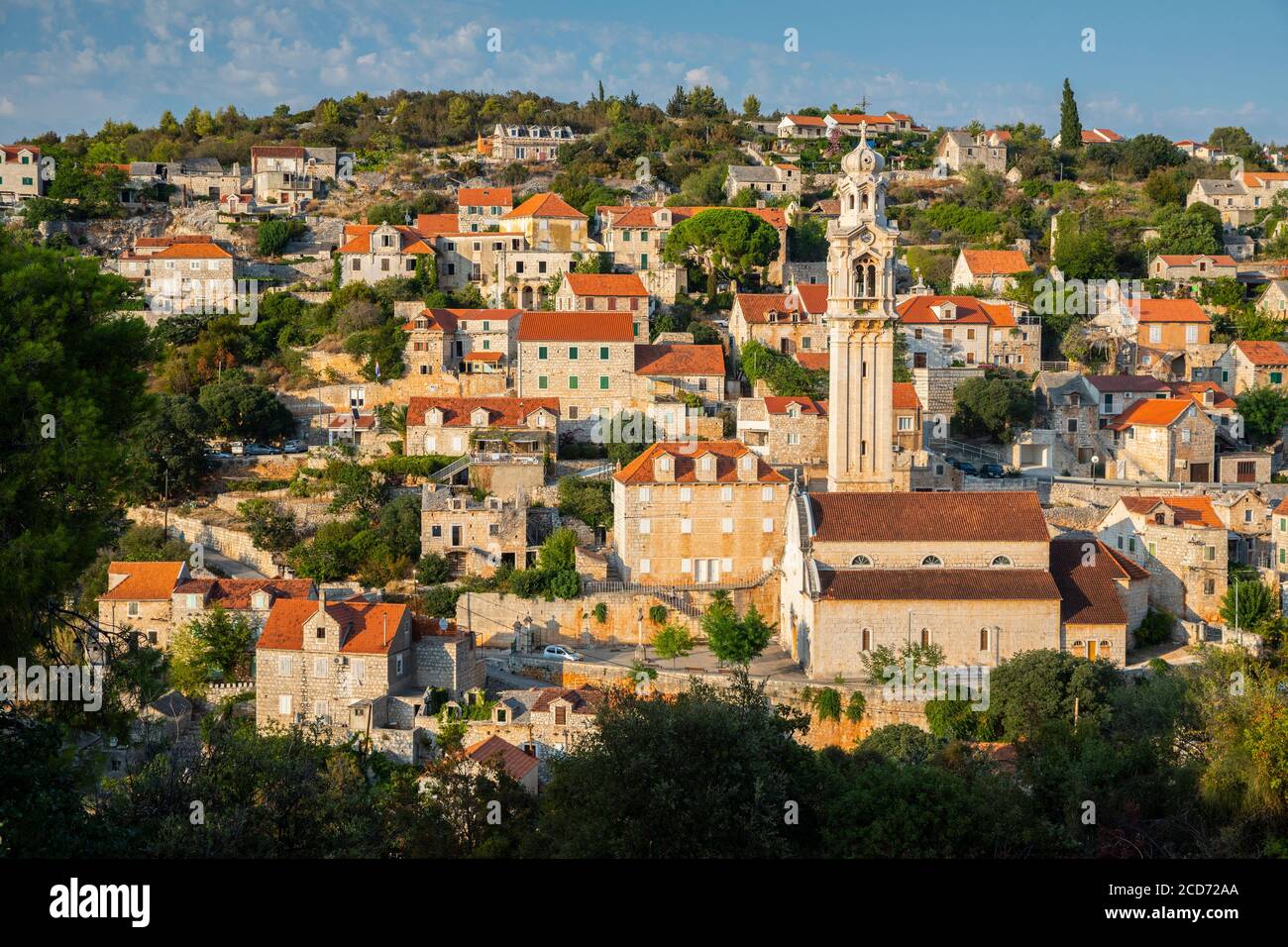 Vieux village de Lozisca dans l'île de Brac Banque D'Images