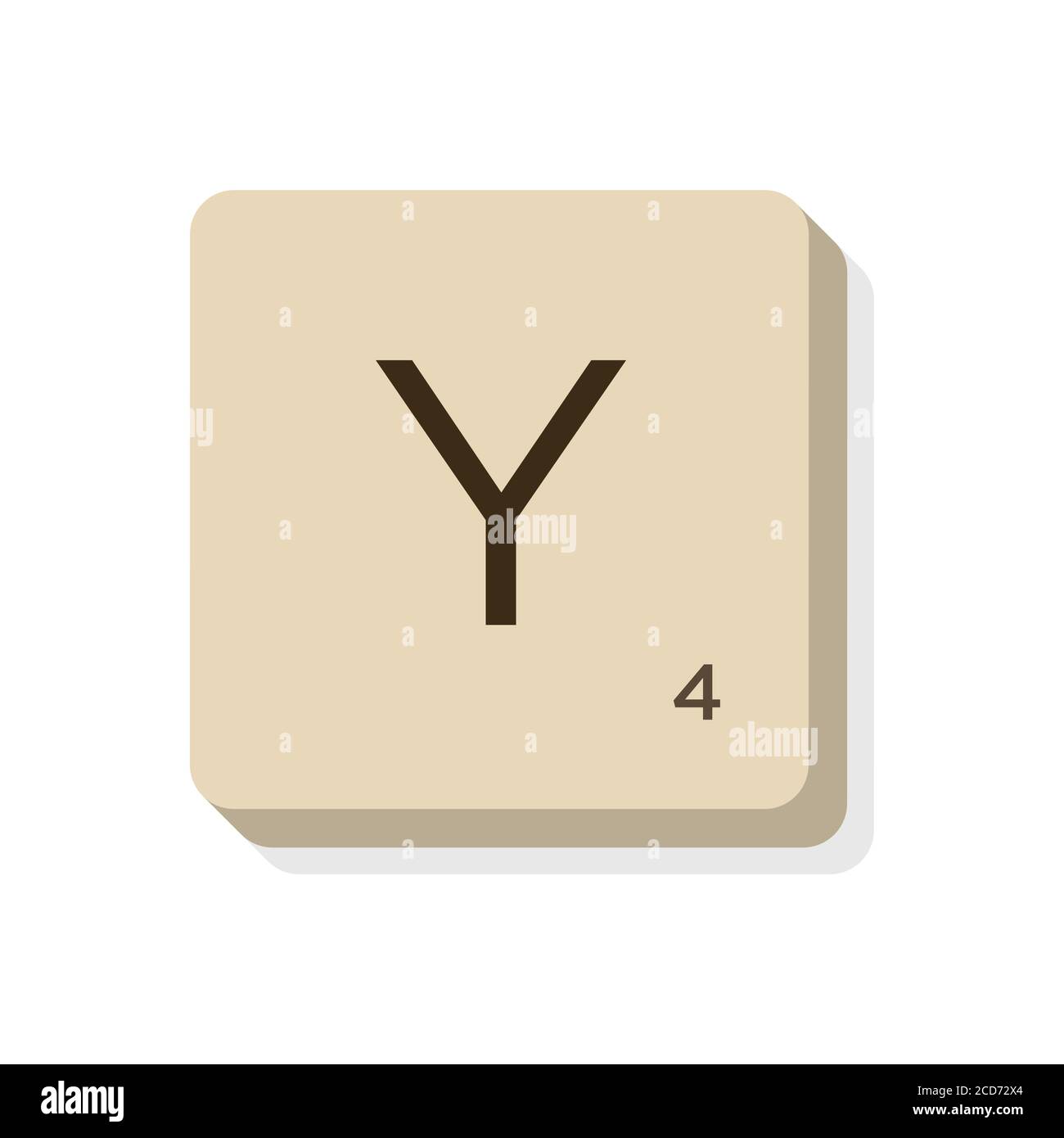 Lettre y en alphabet scrabble. Isolez l'illustration vectorielle pour composer vos propres mots et expressions. Illustration de Vecteur