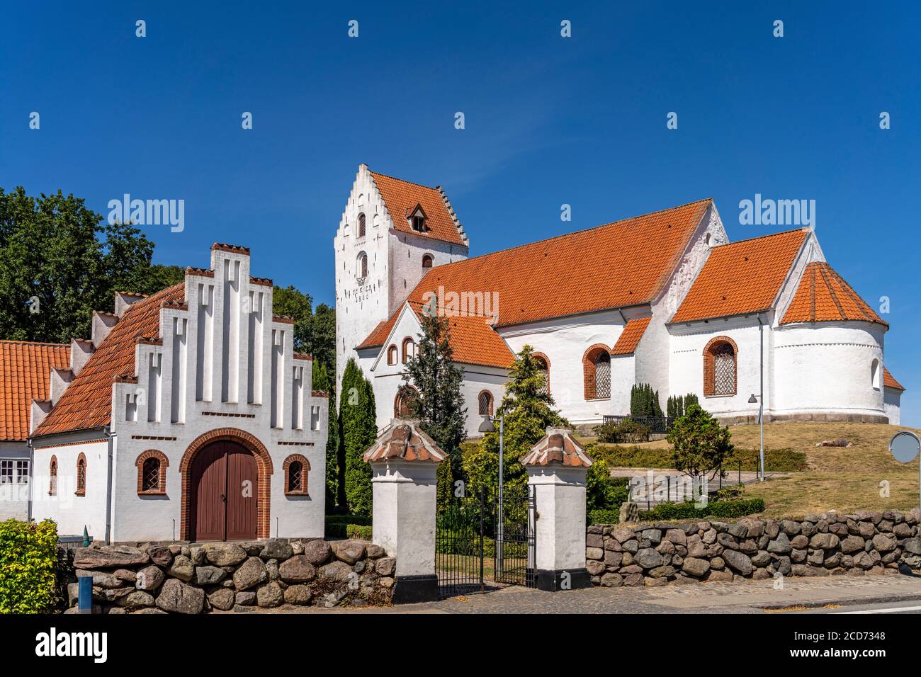 Kirche von Lindemel, Insel Langeland, Dänemark, Europa | Eglise Lindemel, Langeland Island, Danemark, Europe Banque D'Images