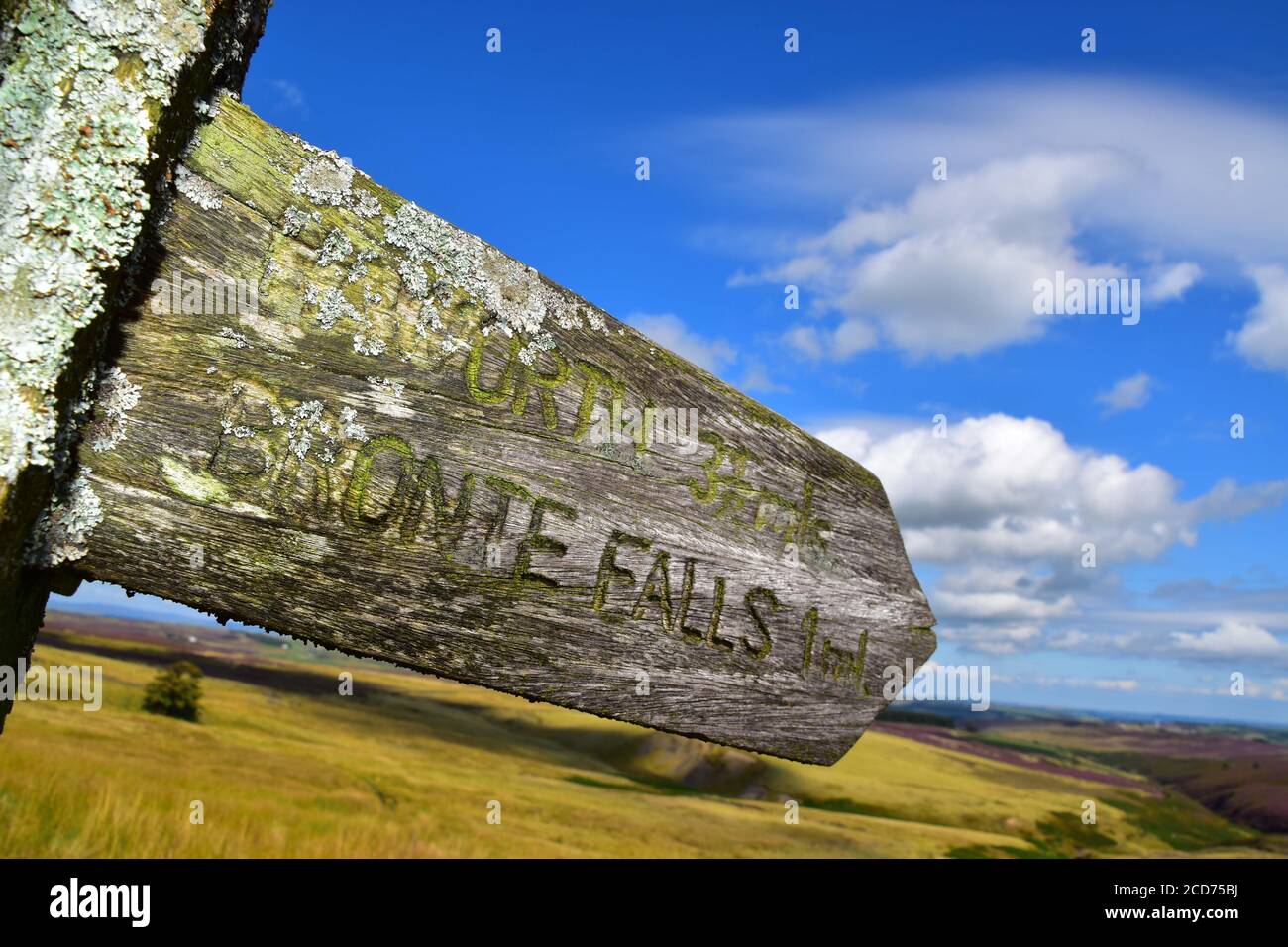 Porte à Haworth et Bronte Falls, Wuthering Heights, Bronte Country, Haworth Banque D'Images