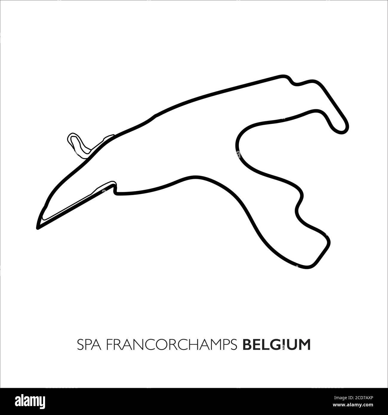 Circuit de Spa-Francorchamps, Belgique. Carte vectorielle de piste de course Motorsport Illustration de Vecteur