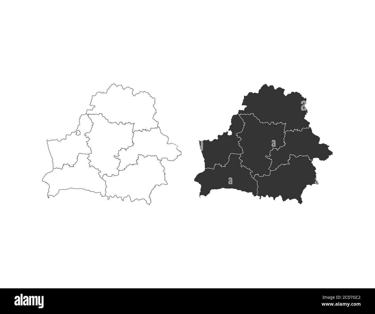 Carte du Bélarus - République du Bélarus. Europe. Illustration vectorielle. Illustration de Vecteur
