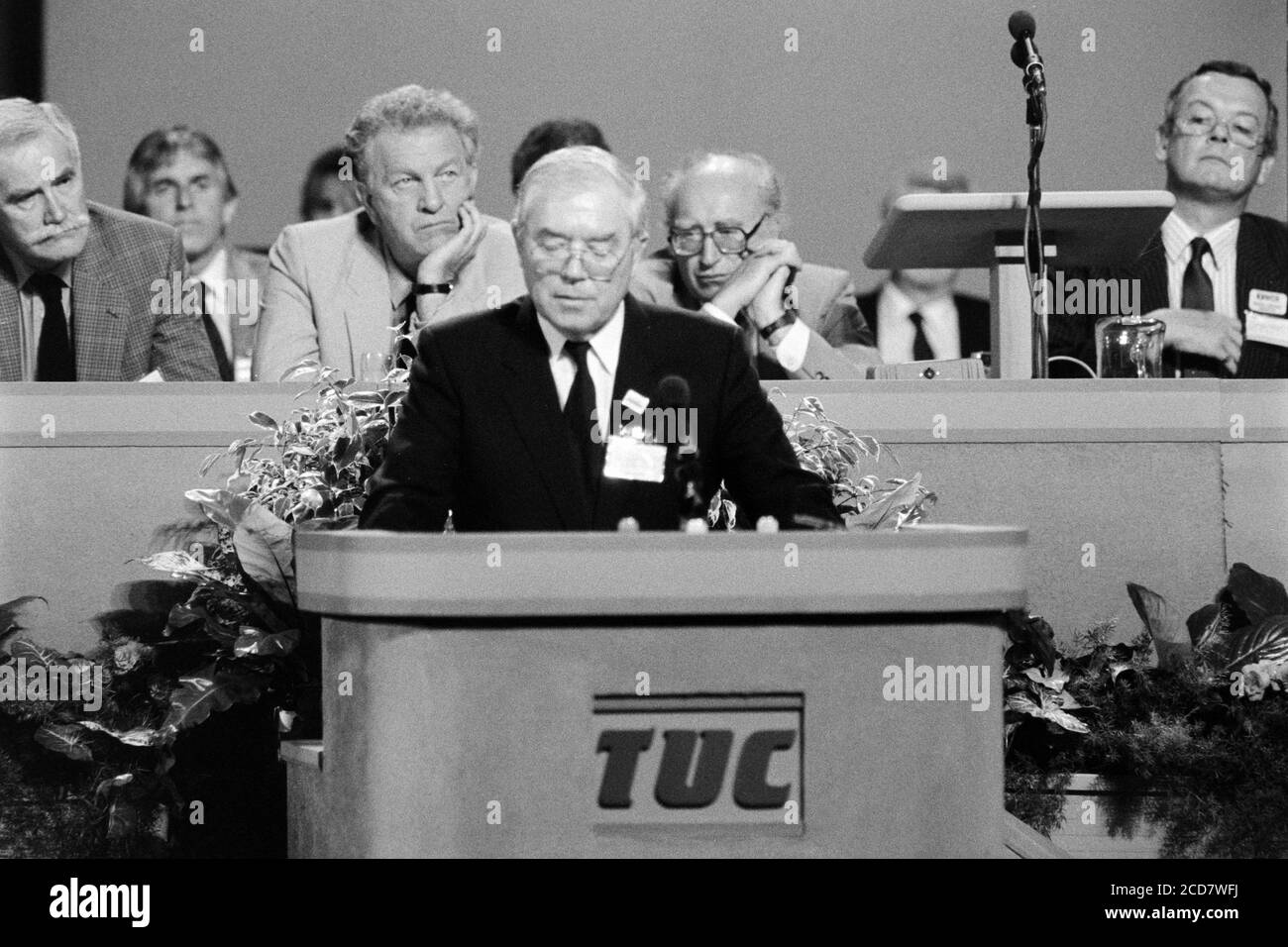 TUC Conference Bournemouth inc Bill Jordan Norman Willis Eric Hammond de l'EETPU. 05 septembre 1988. Photo: Neil Turner Banque D'Images