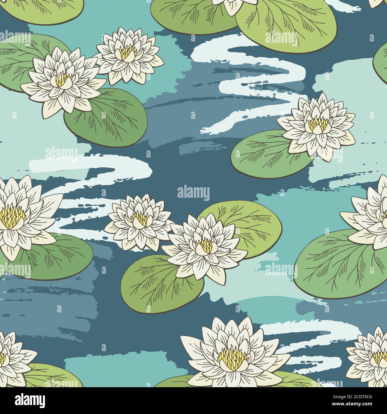 Motif fleur d'eau couleur graphique sans couture dessin d'arrière-plan illustration vecteur Illustration de Vecteur