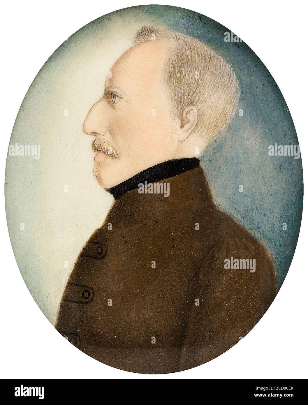 Colonel Gustafsson, ancien Gustav IV Adolf (1778-1837), roi de Suède, portrait miniature vers 1830 Banque D'Images
