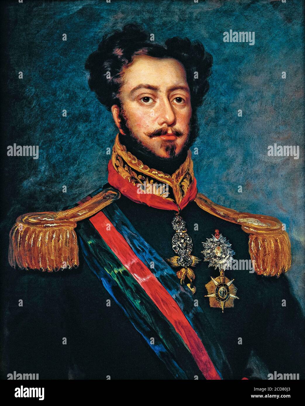 Roi Pedro IV du Portugal, empereur Dom Pedro I du Brésil (1798-1834), portrait peint après John Simpson, vers 1835 Banque D'Images