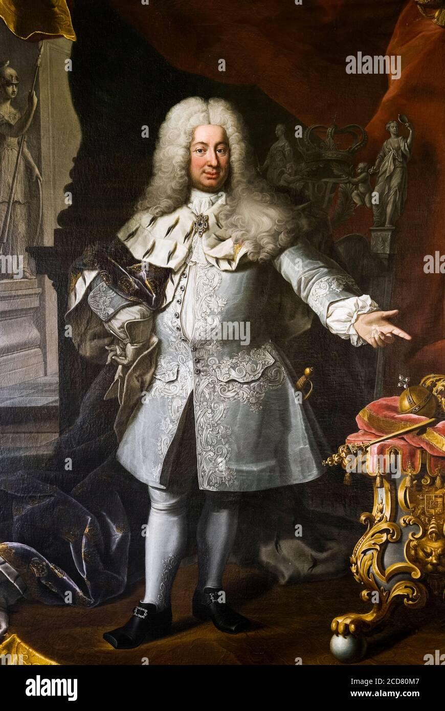 Frederick I (1676-1751), roi de Suède, portrait peint par Georg Engelhardt Schröder, 1720-1750 Banque D'Images