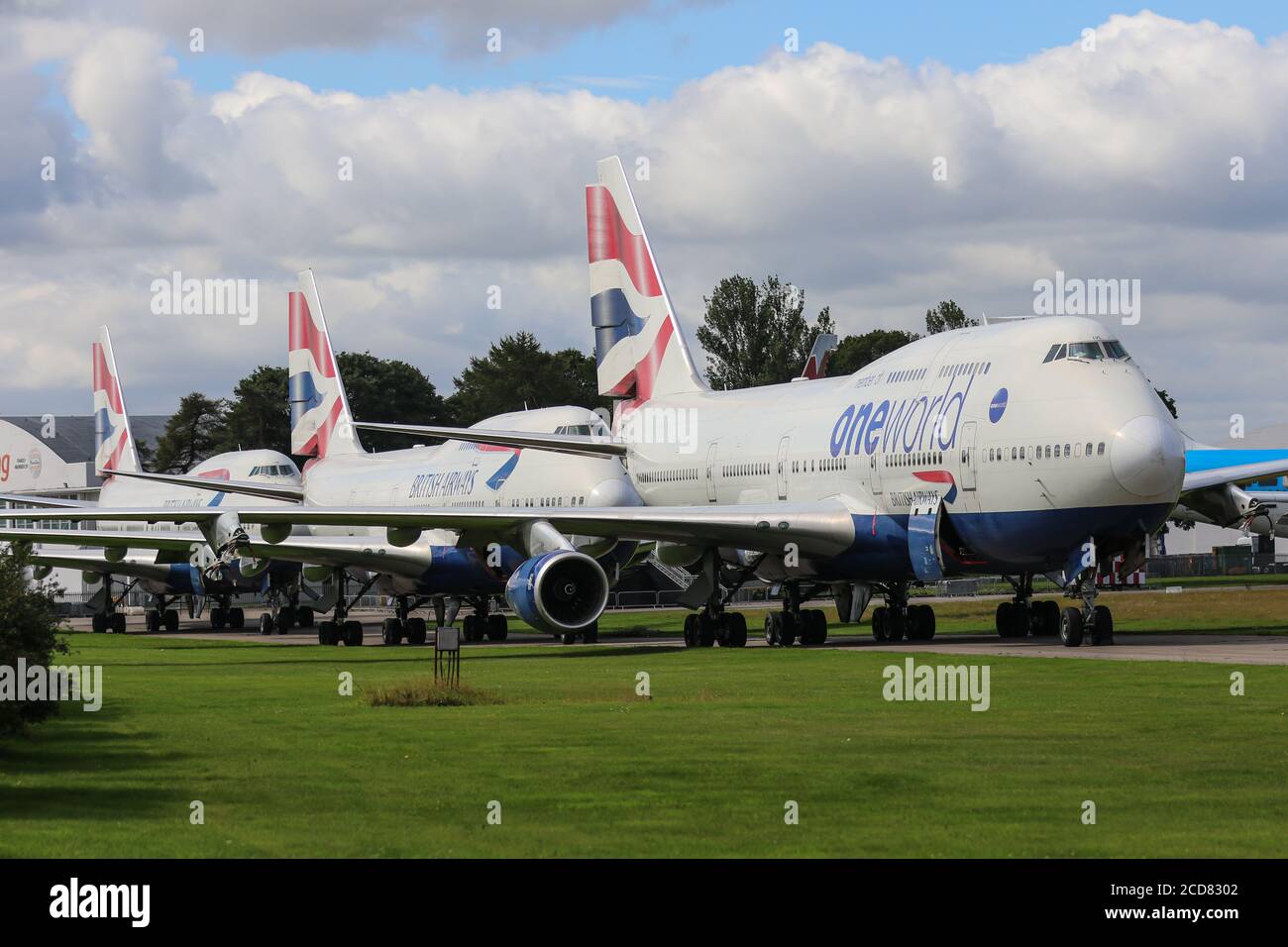 Trois Boeing 747-436 de British Airways sont assis à l'aéroport de Cotswold en attente mise au rebut après leur retrait de l'utilisation Banque D'Images