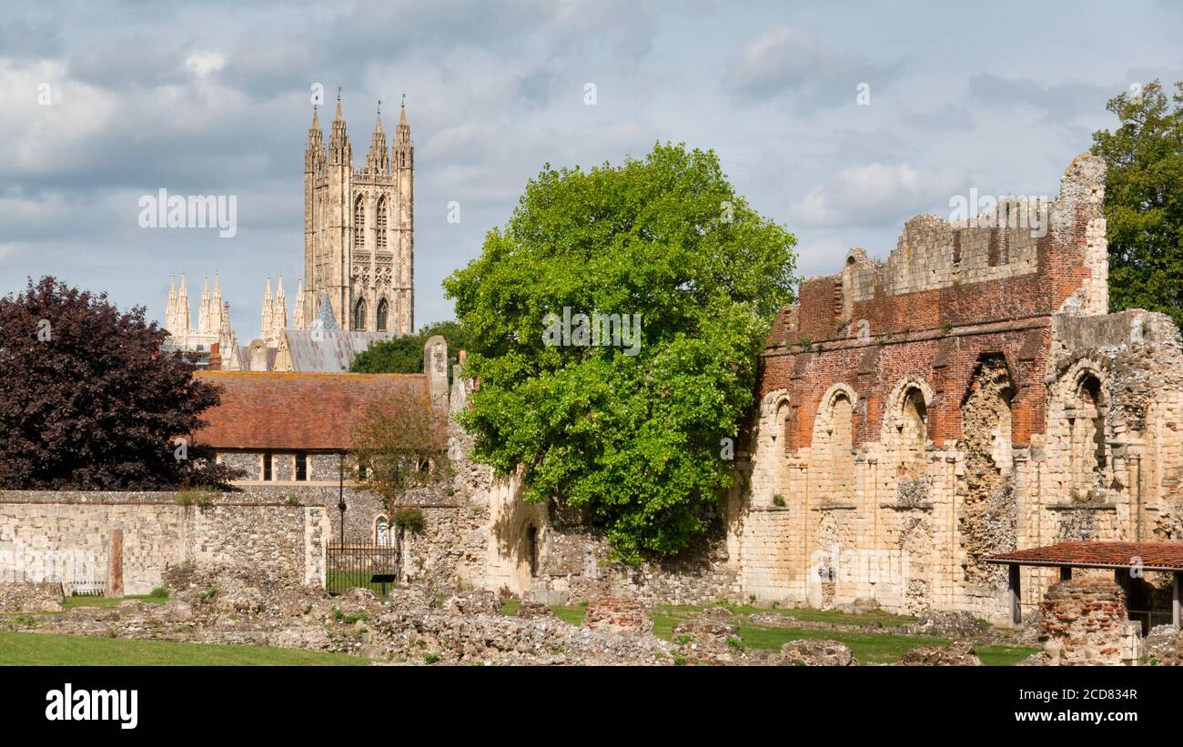 Abbaye de St Augustins, Cathédrale de Canterbury, Canterbury, Kent, Angleterre Banque D'Images