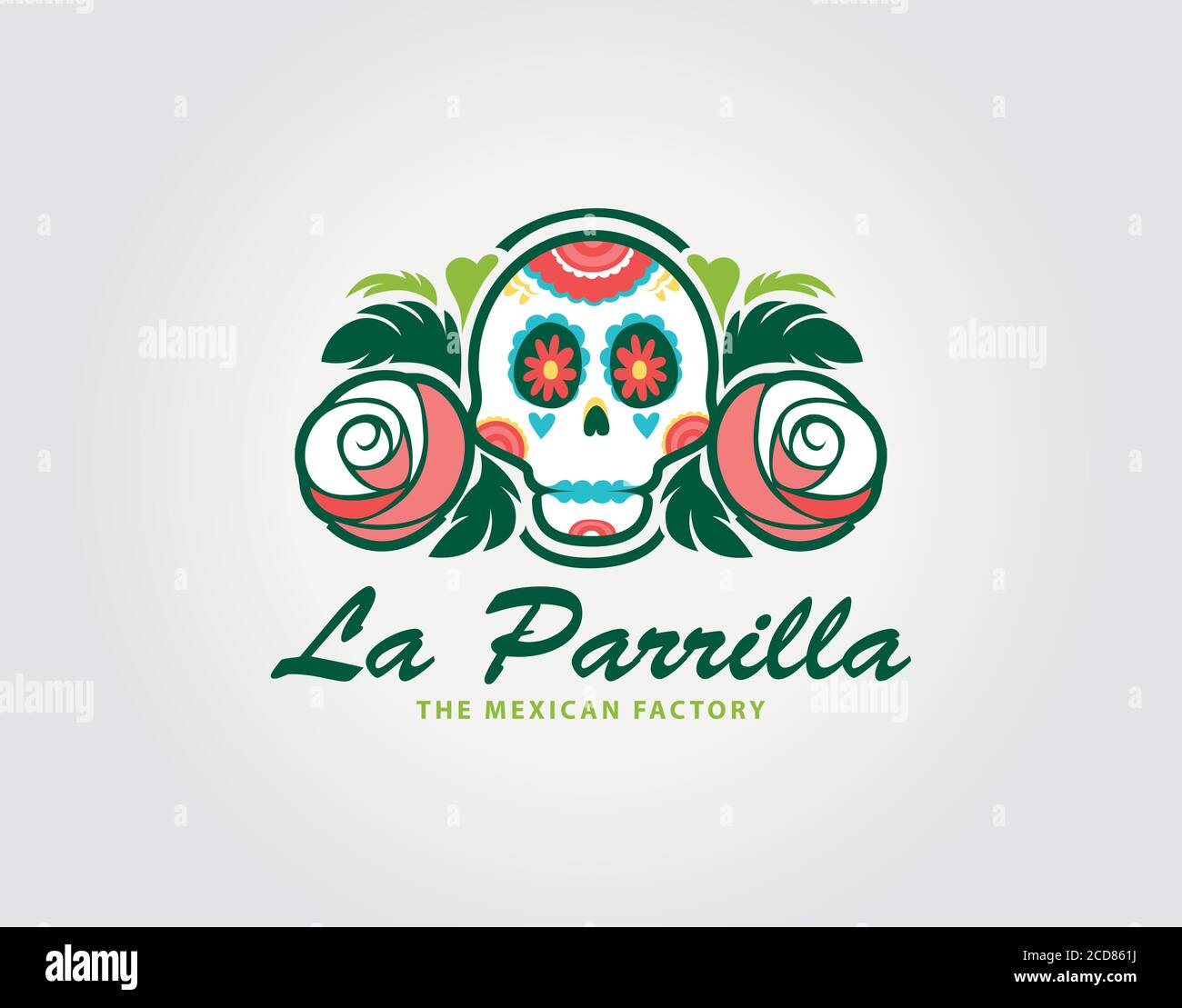 Modèle de logo du crâne mexicain. Illustration vectorielle du jour des morts ou des crânes de sucre, logo des crânes mexicains Illustration de Vecteur