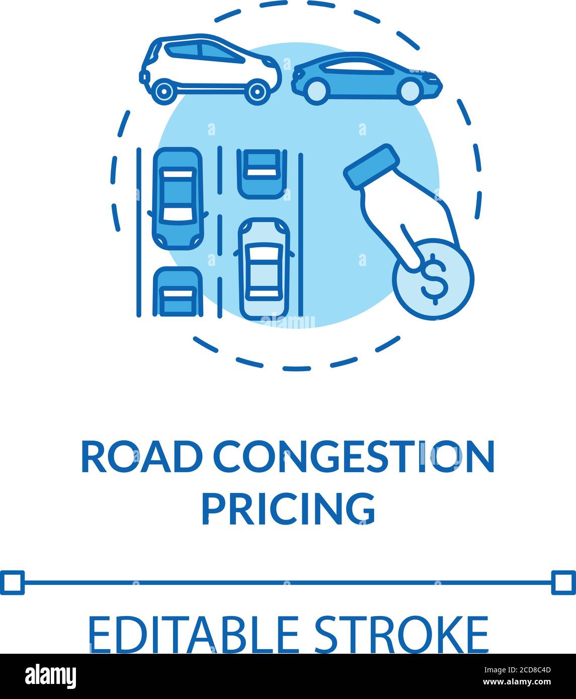 Icône de concept de tarification de la congestion routière Illustration de Vecteur