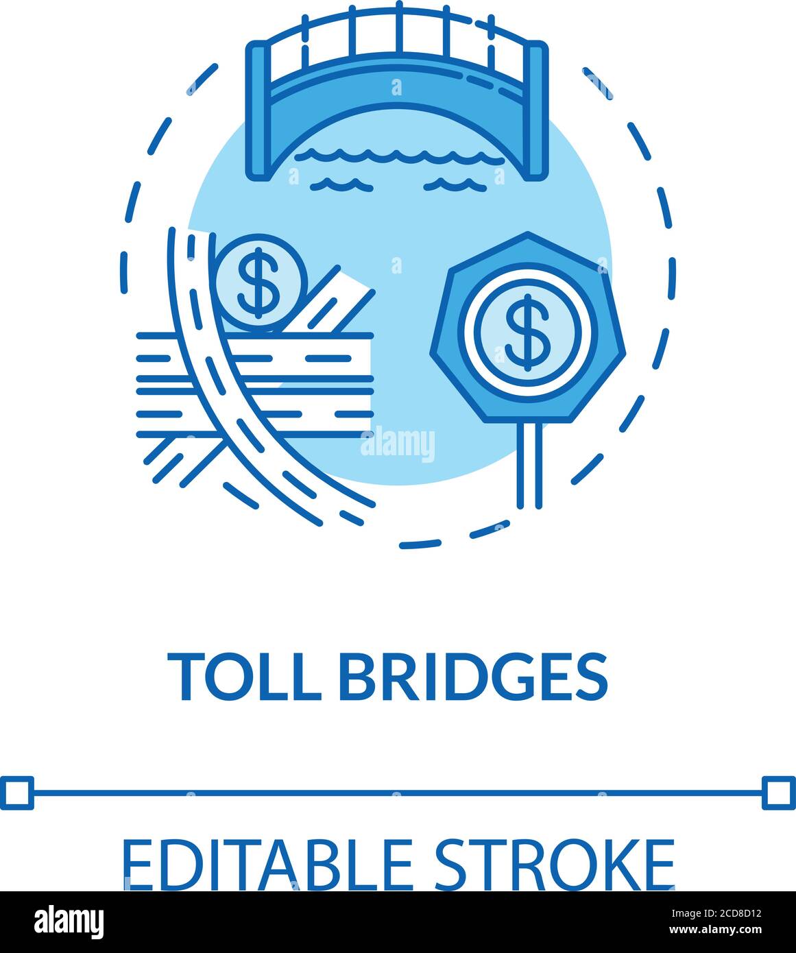 Icône de concept de ponts de péage Illustration de Vecteur