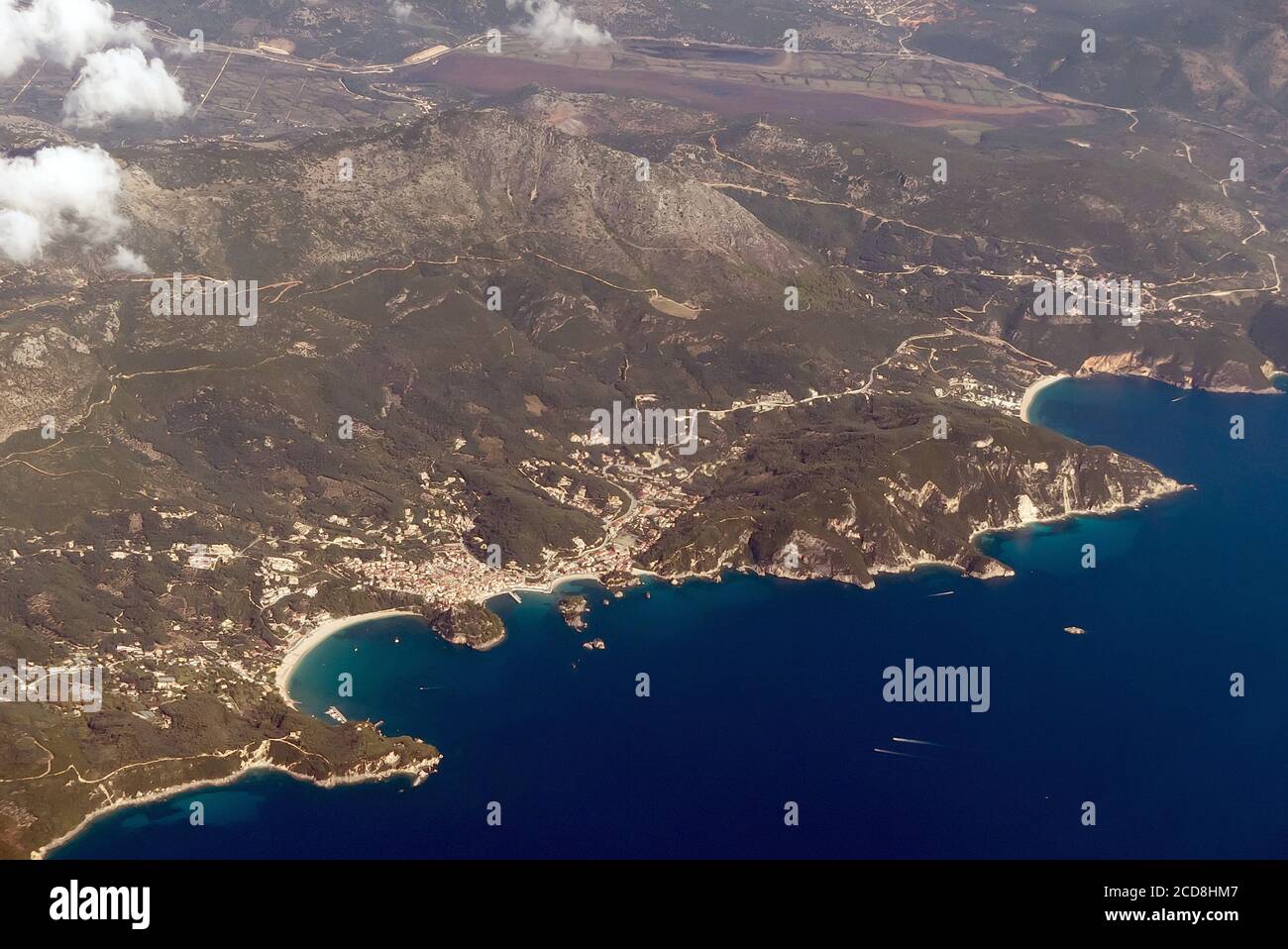 La côte Ionienne du continent grec, avec les villes de Parga, Lichnos et Chrisogiali Banque D'Images