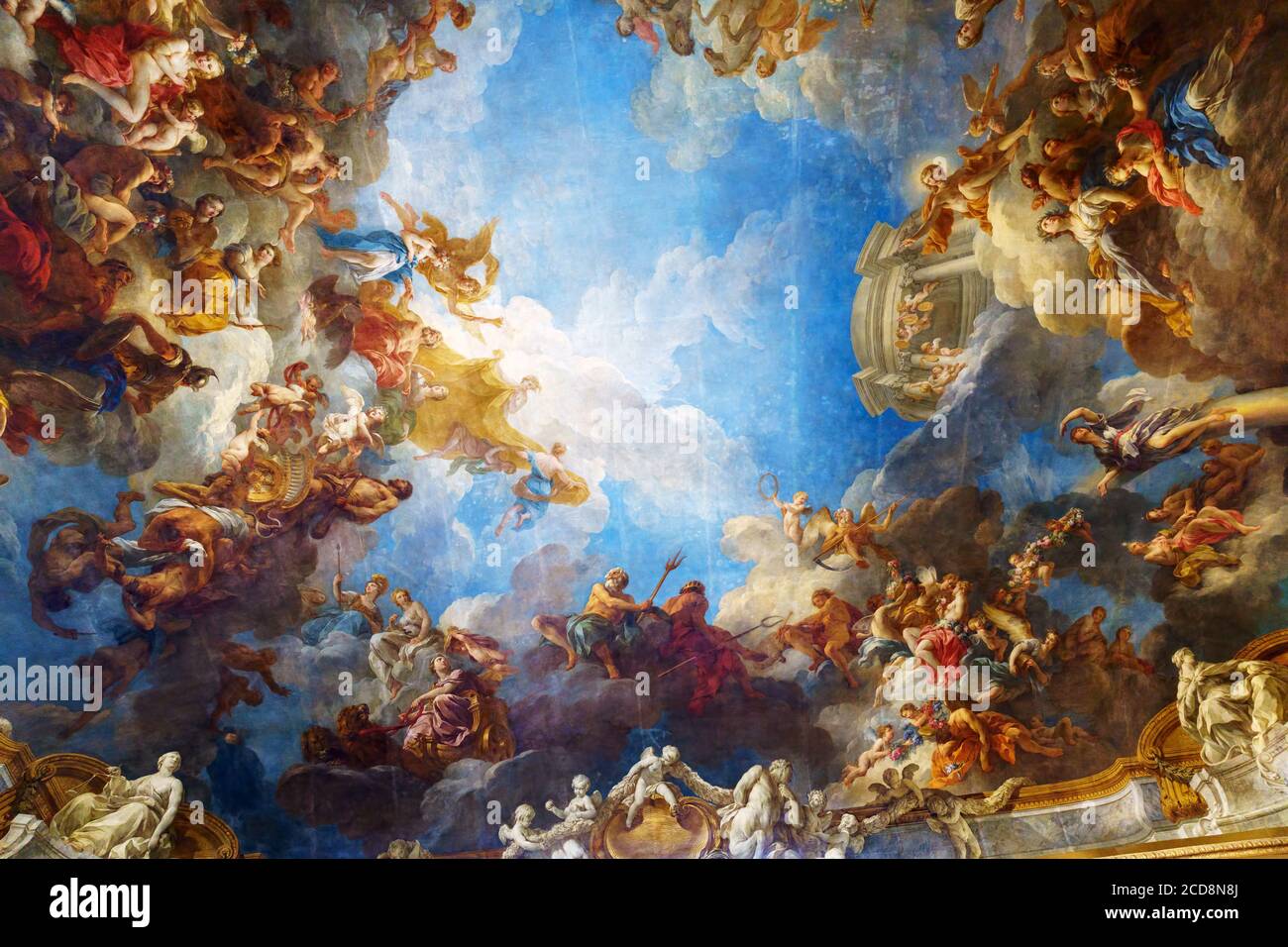 Peinture De Plafond Dans La Salle Hercules Du Chateau De Versailles France Photo Stock Alamy