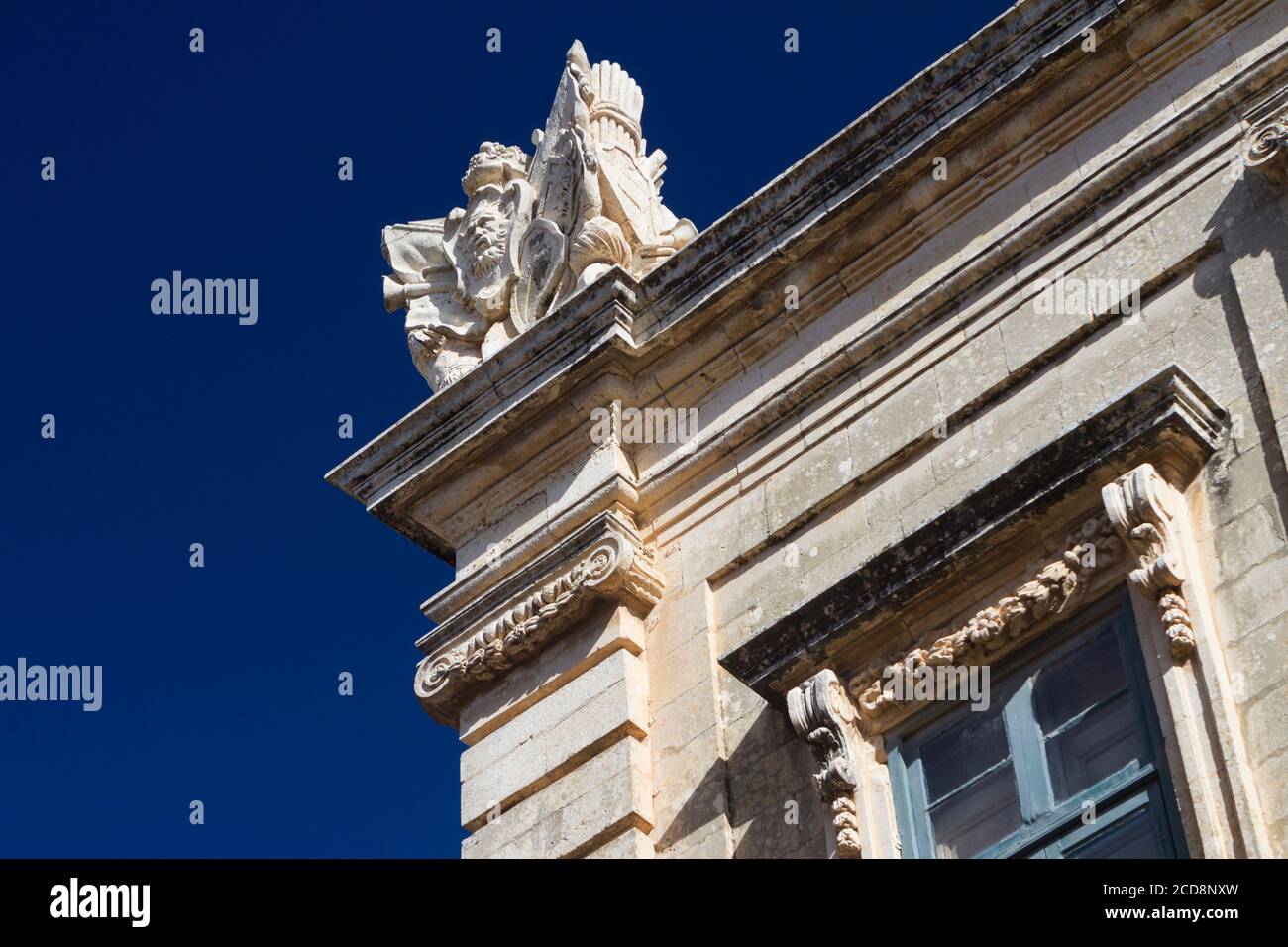 Détails architecturaux de l'ancien bâtiment à Mdina, Malte Banque D'Images