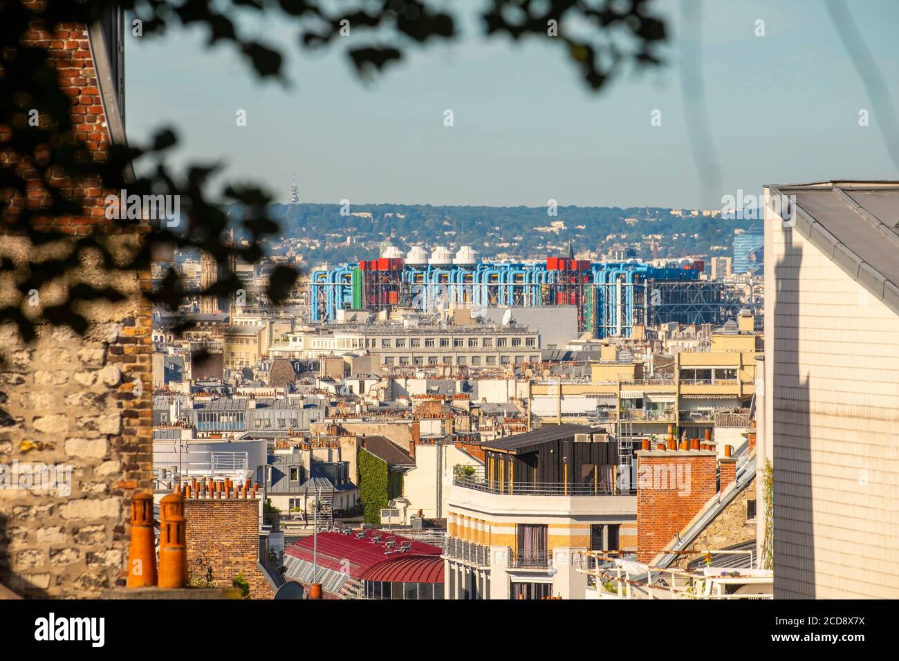 France, Paris, vue générale avec le Centre Pompidou Banque D'Images