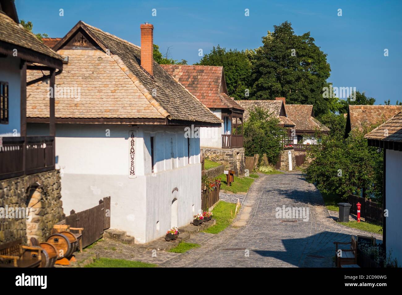 Hongrie, comté de Nograd, village de Holloko classé au patrimoine mondial de l'UNESCO Banque D'Images