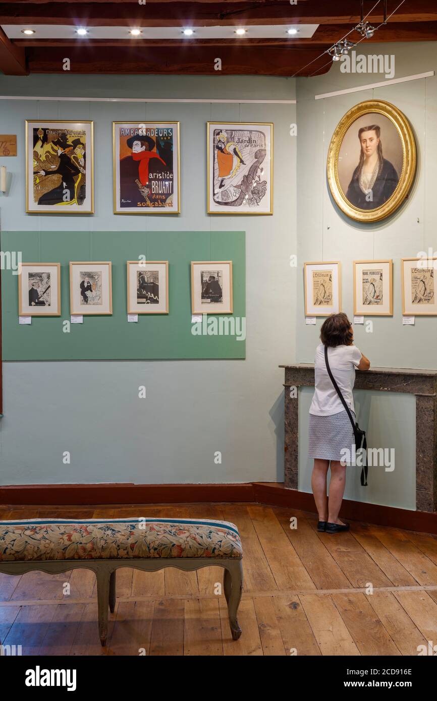 France, Aveyron, Camjac, Château de Bosc, vue intérieure du château Banque D'Images
