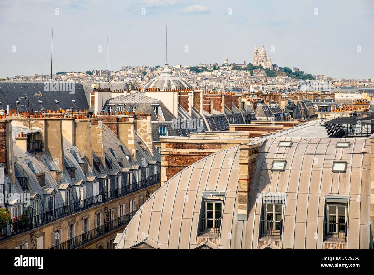 France, Paris, le zinc toits de Paris Banque D'Images