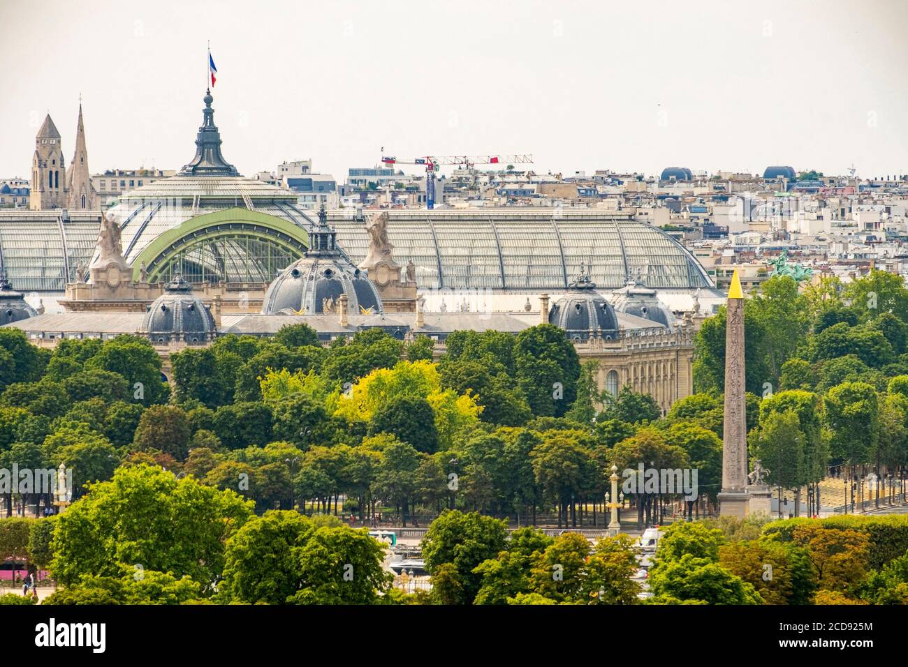 France, Paris, l'Obélisque de la Concorde et le toit en verre du Grand  Palais Photo Stock - Alamy