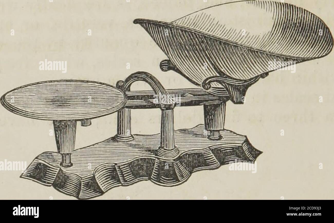 . Une introduction à la pharmacie pratique [microforme] : conçu comme un manuel pour l'étudiant et comme un guide pour le médecin et le pharmacien : avec de nombreuses formules et prescriptions . Balances sur ordonnance sans montant. Les adapter à la pesée des substances corrosives. Figure 21 exhibscette description des balances, avec la manière de les détenir. Figure 22 représente une sorte de balances pour peser 3ss et plus, qui sont moins en usage chez les médecins qu'ils oughtto être; jusqu'à récemment, il a été habituel de deviner à des quantitesqui étaient trop grands pour les balances de prescription, l'expe Banque D'Images